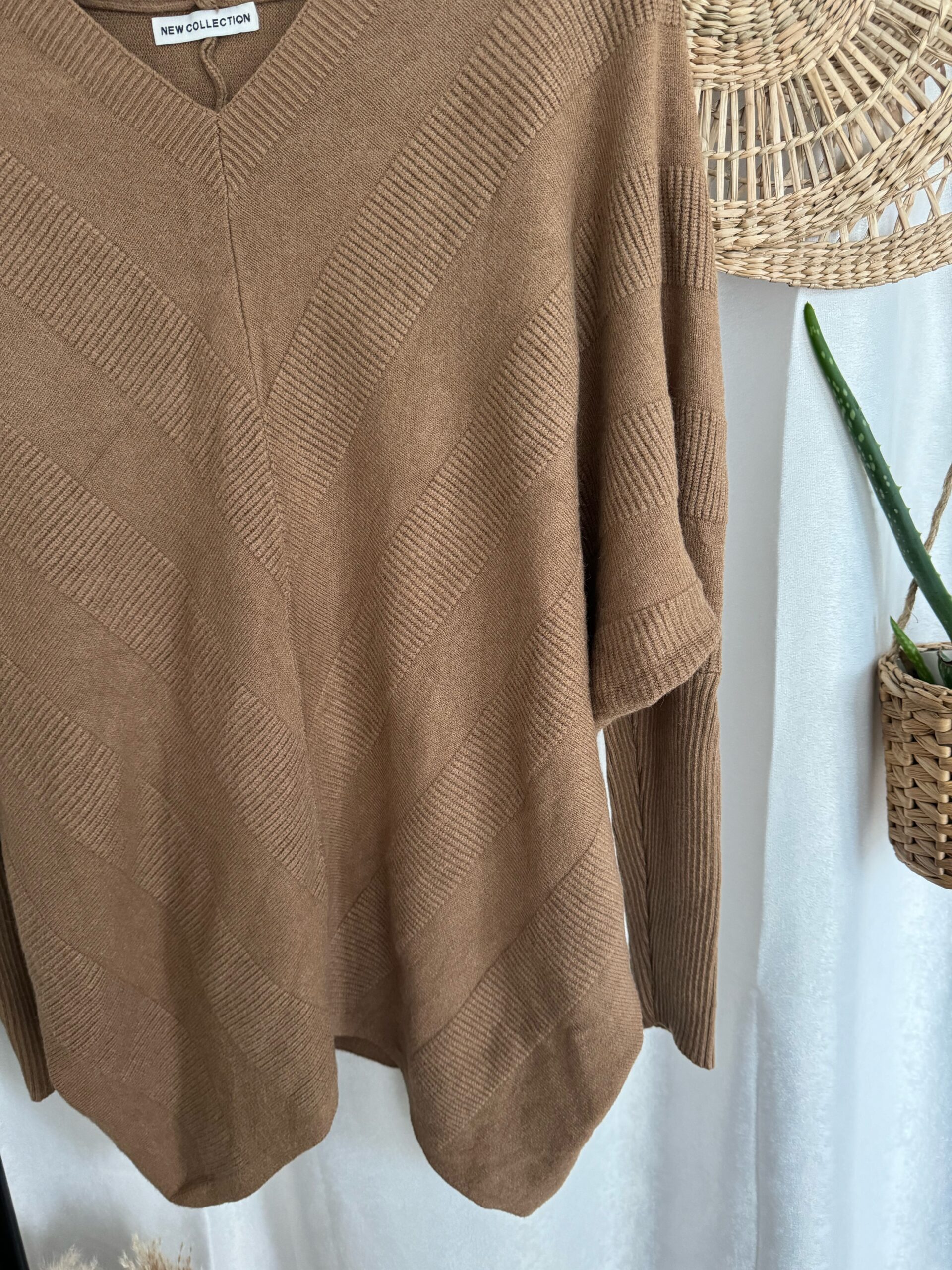 Pullover Kleid 0190 in grau, pink, Khaki , camel , weiß - Image 3