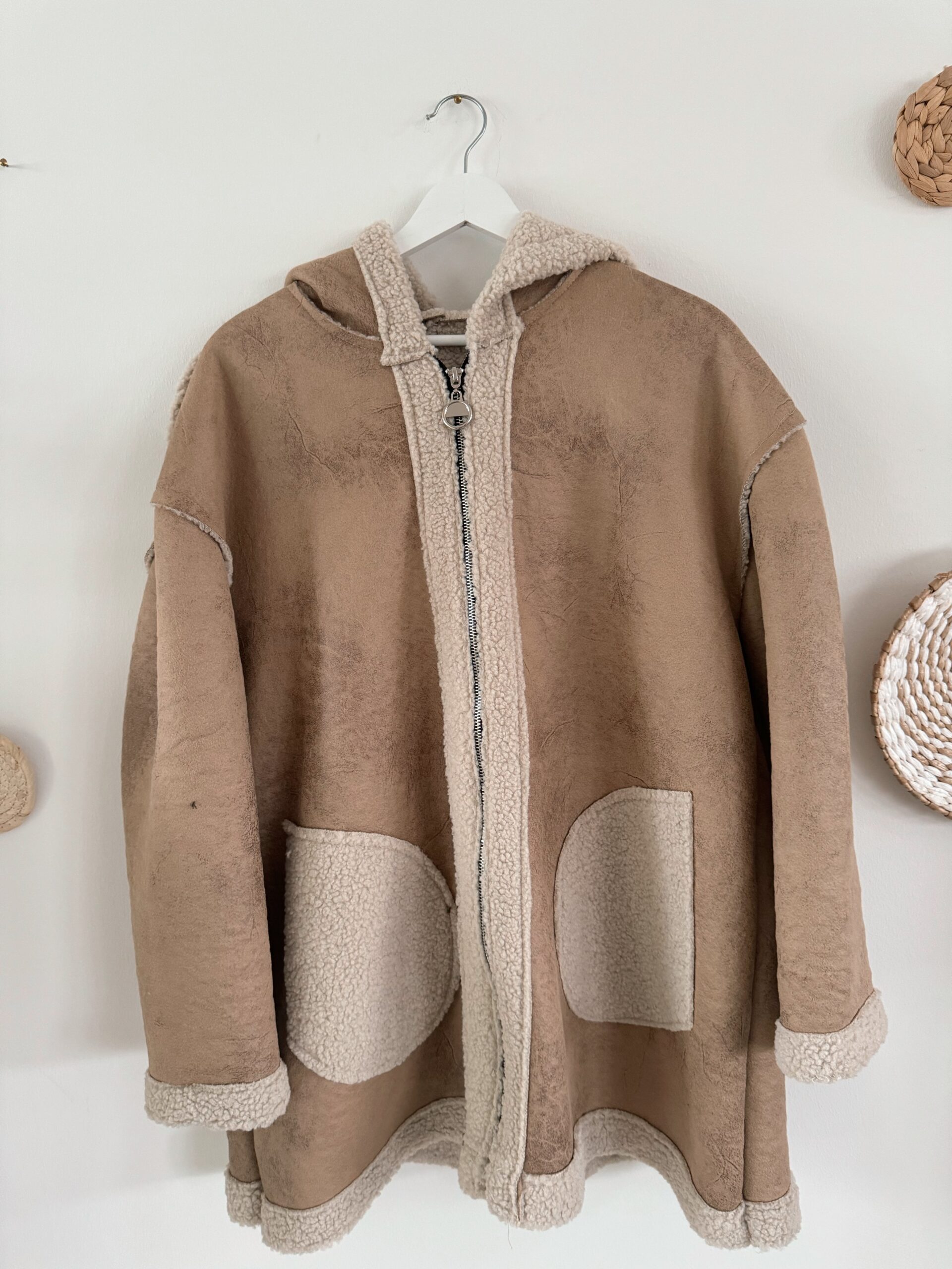 0253 Teddyfell Jacke camel – Bild 3