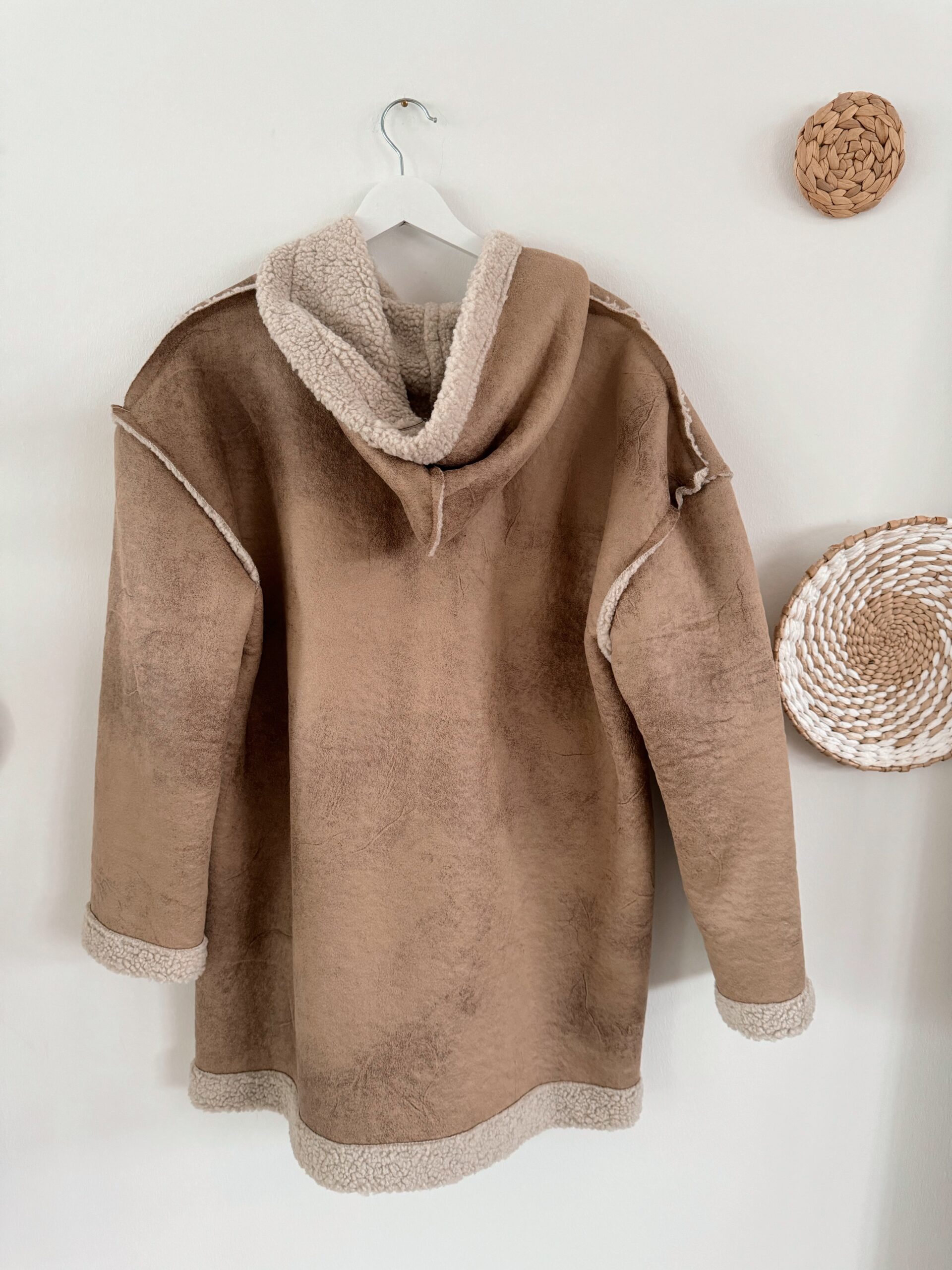 0253 Teddyfell Jacke camel – Bild 7